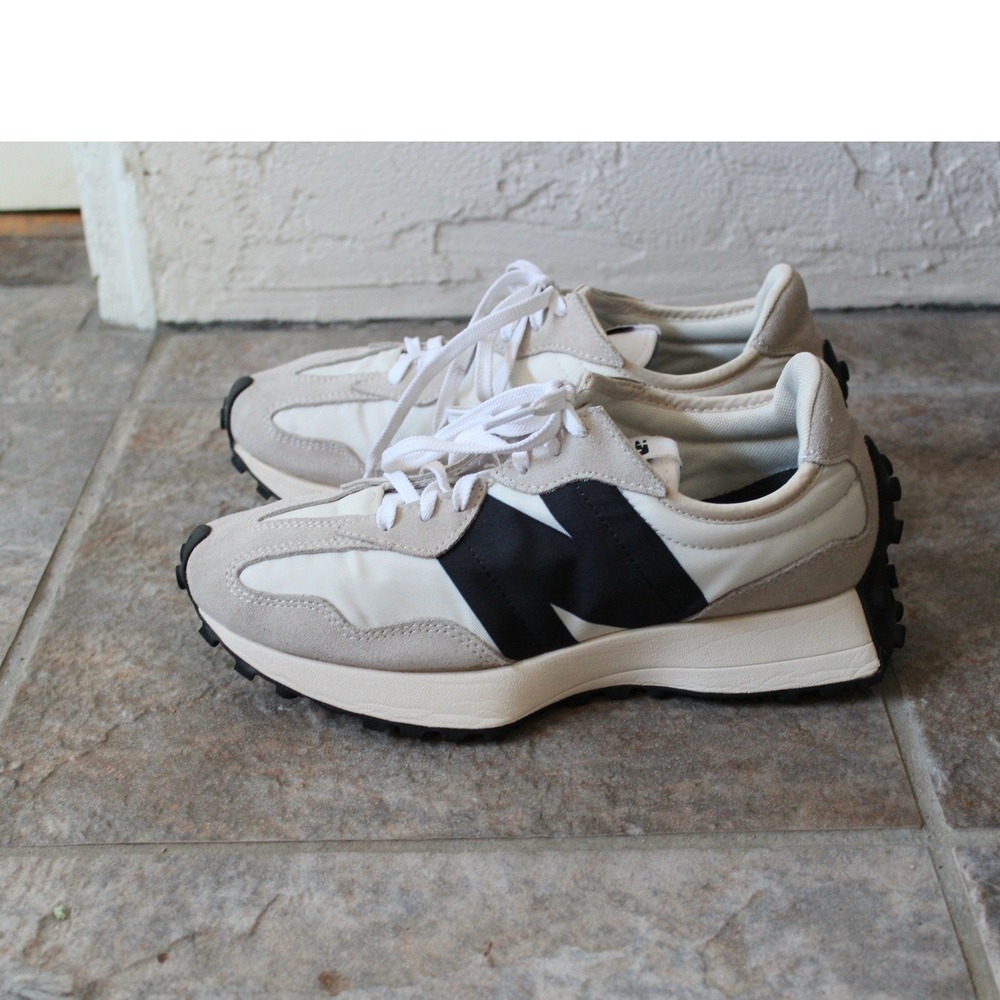 New Balance 327 Sea Salt Black Suede Sneakers WS327FE Womens 9 Mens 7.5 - Picture 3 of 11